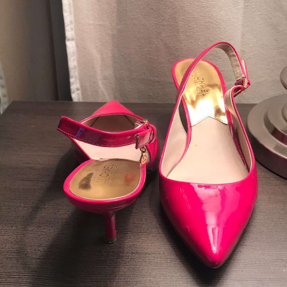Michael Kord Slingback Shoes/Hot Pink